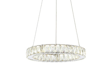 Reese 15.7" Adjustable Integrated LED Metal/Crystal Pendant Pendant - JONATHAN Y